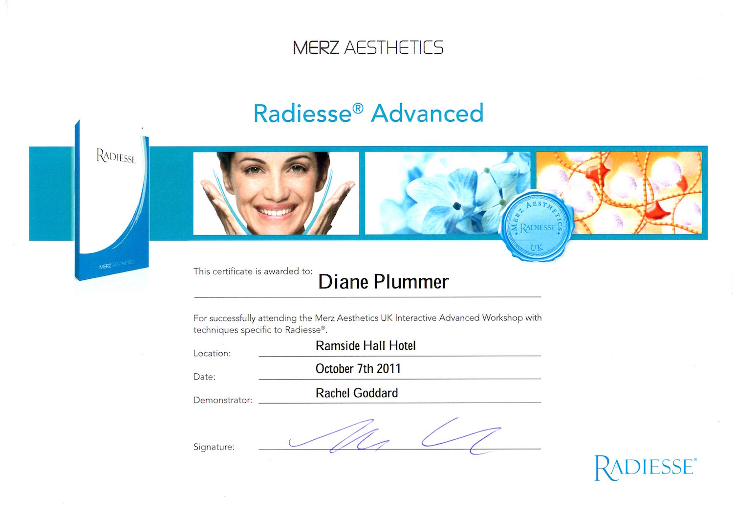 Radiesse Dermal Fillers Advanced Certification Diane Plummer Revive Aesthetics