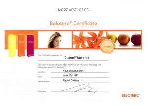 Belotero dermal fillers advanced training awarded to Diane Plummer | Revive Aesthetics