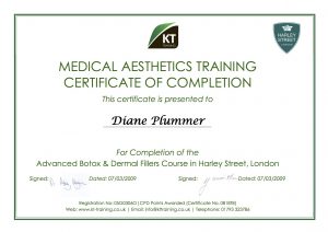 Botox & Dermal Filler Training certificate