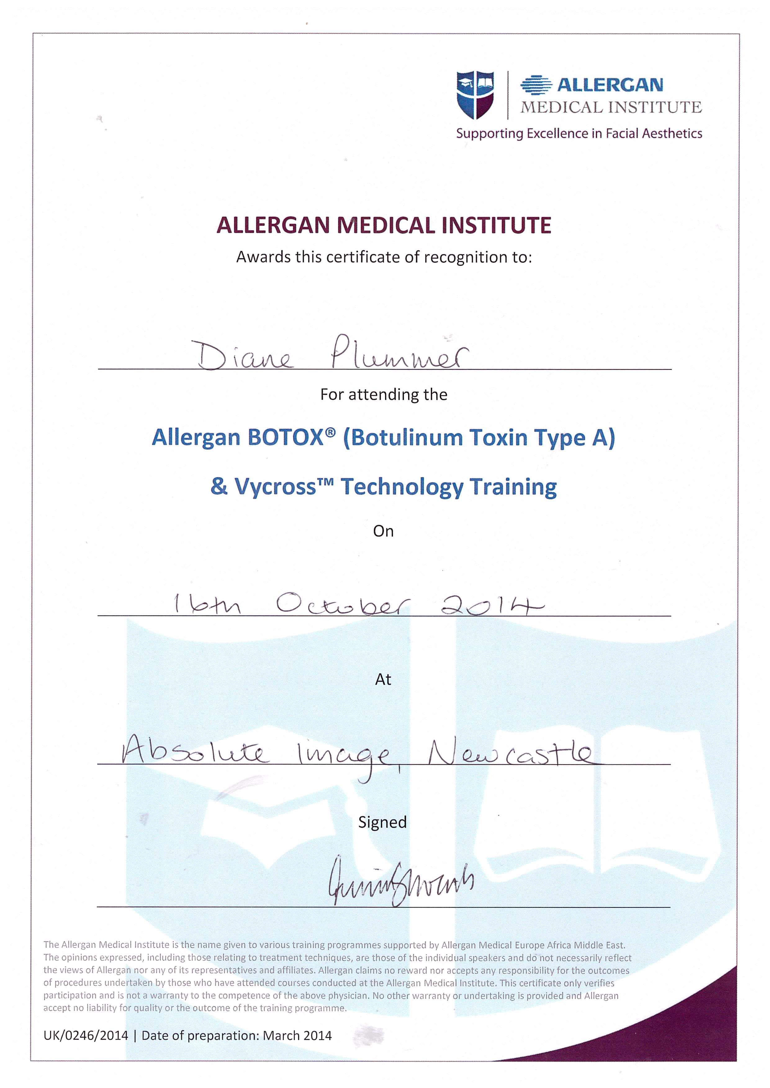 Allergan Medical Institute - Allergan BOTOX® (Botulinum Toxin Type A) & Vycross™ Technology Training